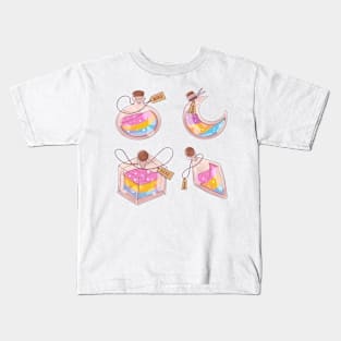 Pan sexual LGBT potions sticker set of four Kids T-Shirt